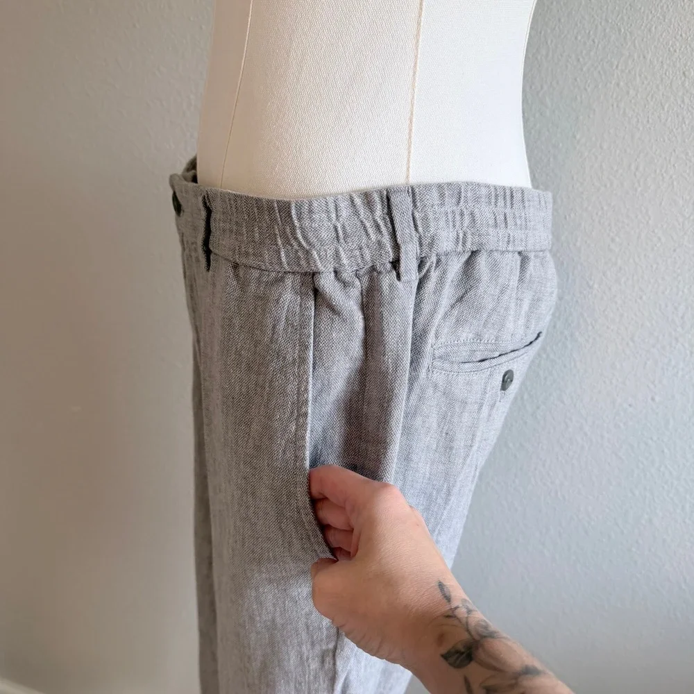 Banana Republic Mens Athletic Fit Linen Blend Pants Grey 32x30 Minimalist